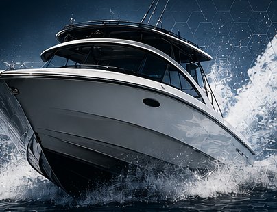 Boat running through open water