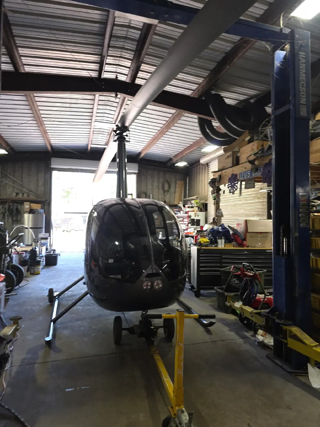 Finished ceramic coating on helicopter surface