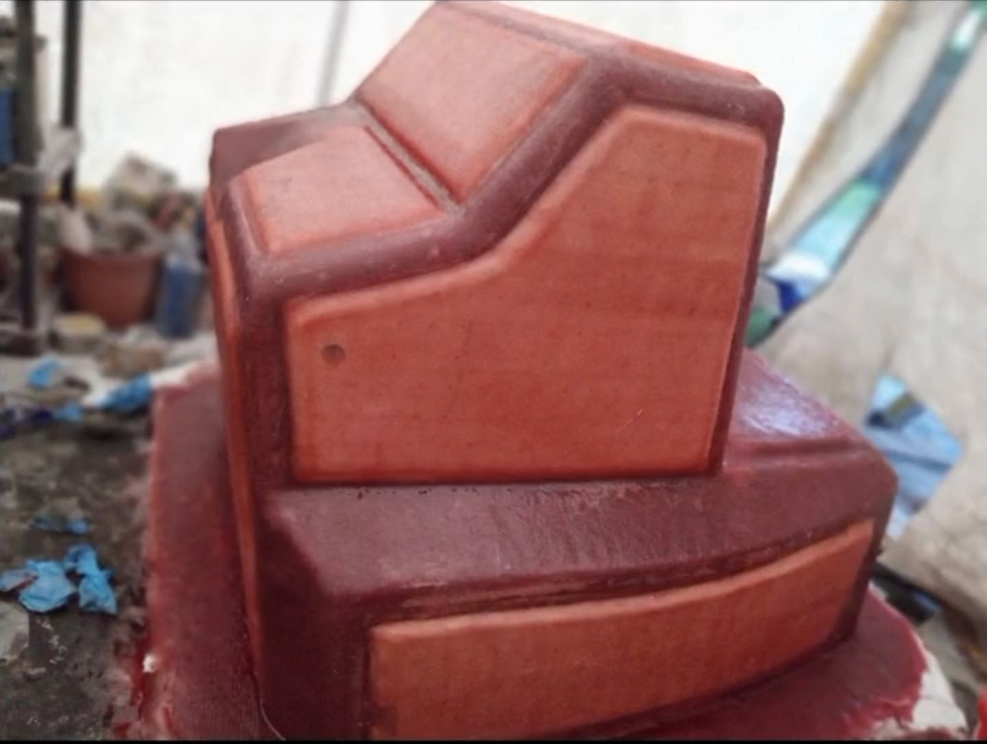 Custom fiberglass center console mold detail